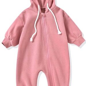 Cozy Pink Hooded Kids ZipUp Sz Preemie